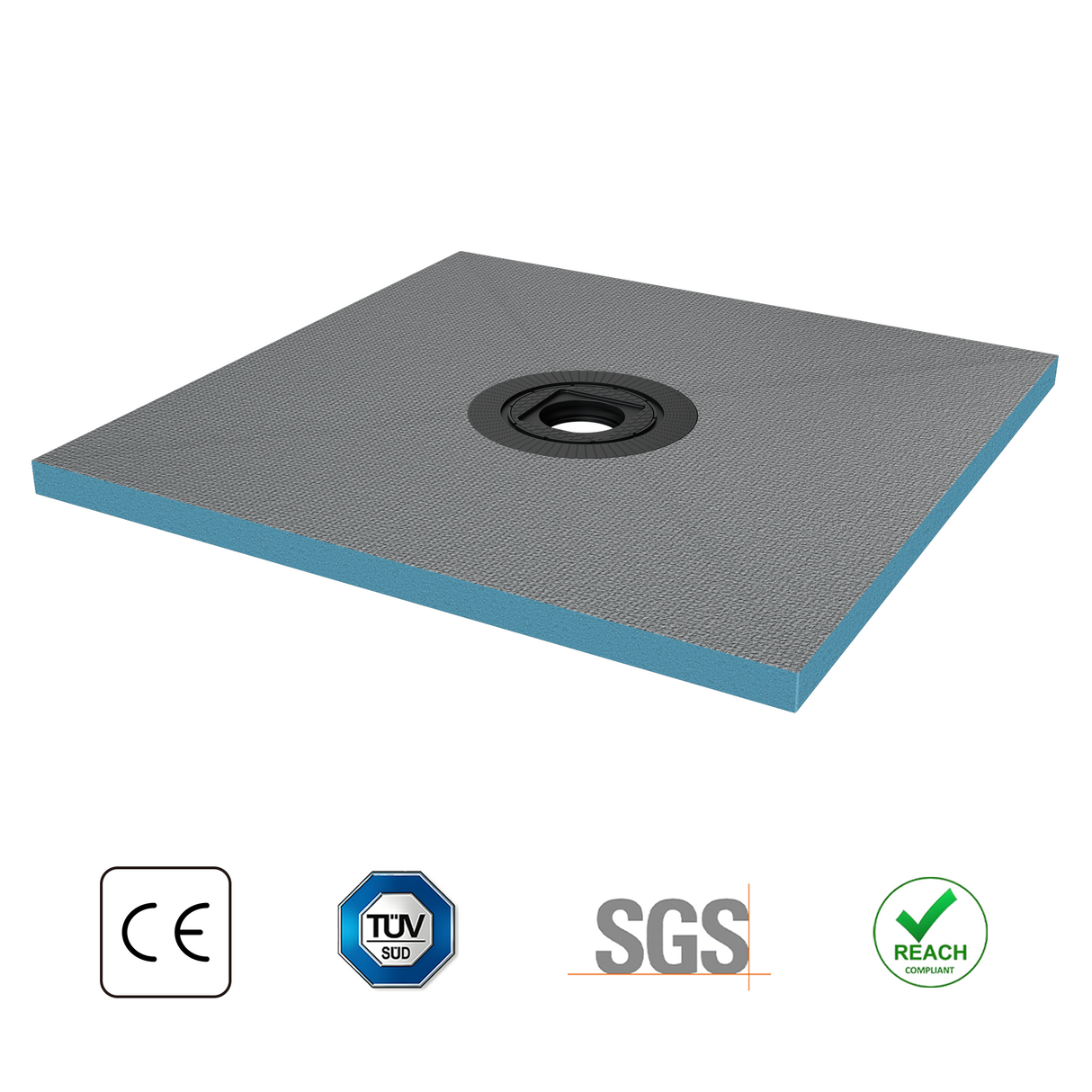 elemento de ducha glasvilla, tablero de ducha befliesbar, elementos de ducha con canal, plato de ducha a ras de suelo, placa de pendiente XPS