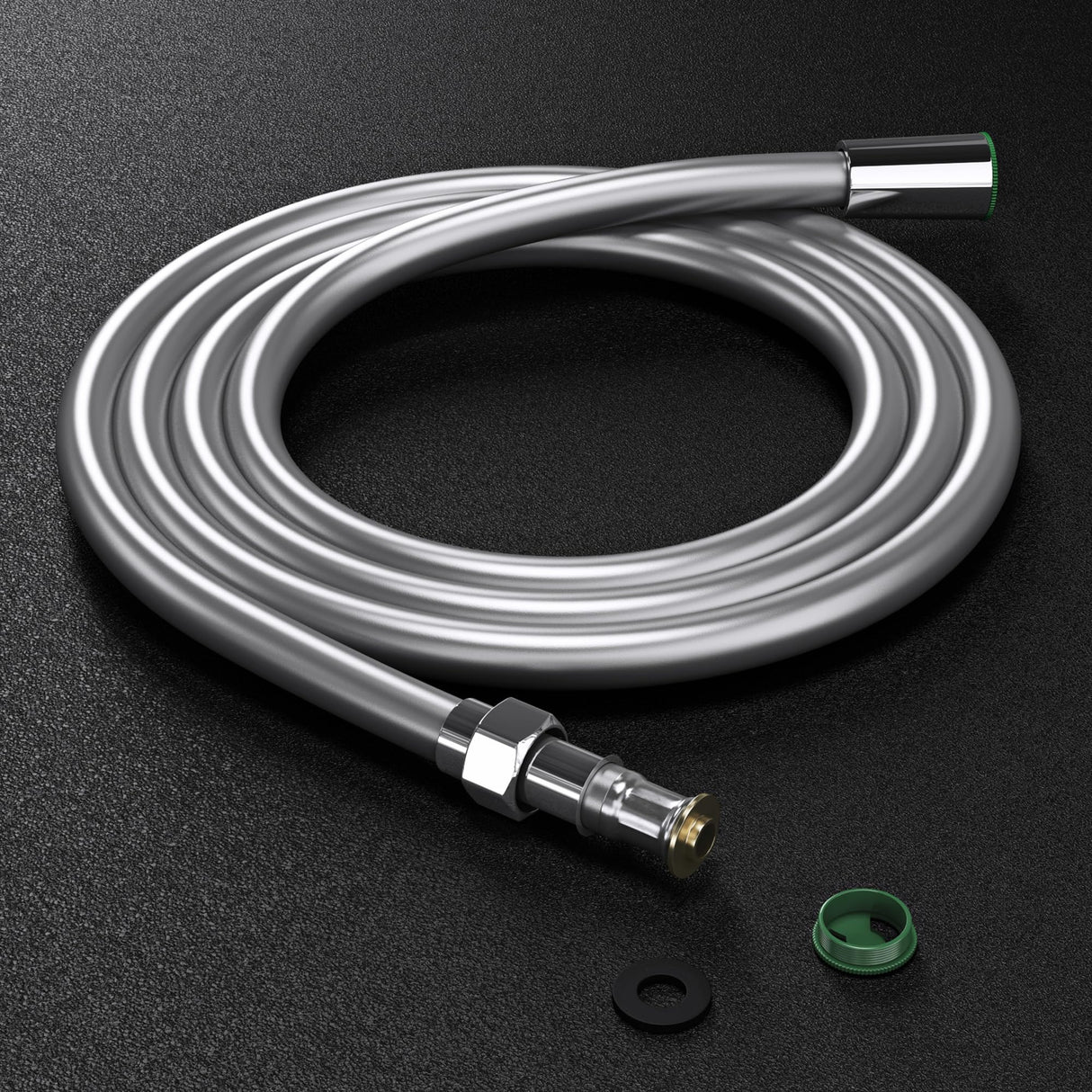 manguera de ducha flexible glasvilla manguera de ducha lisa cromada aspecto metálico protección contra dobleces