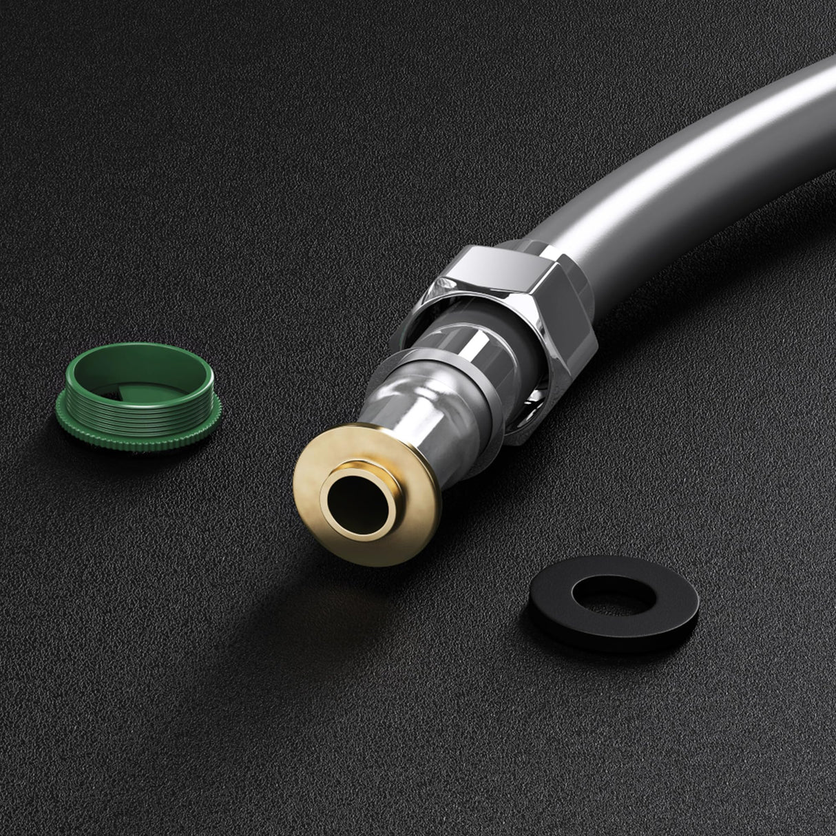 manguera de ducha flexible glasvilla manguera de ducha lisa cromada aspecto metálico protección contra dobleces