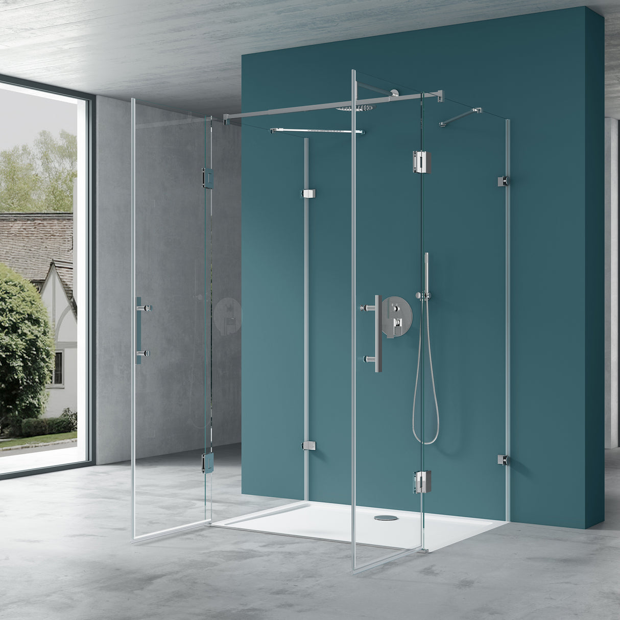 glasvilla Duschkabine U-Form Duschabtrennung 8mm ESG en Klarglas Nano-Beschichtung Ravenna40UK