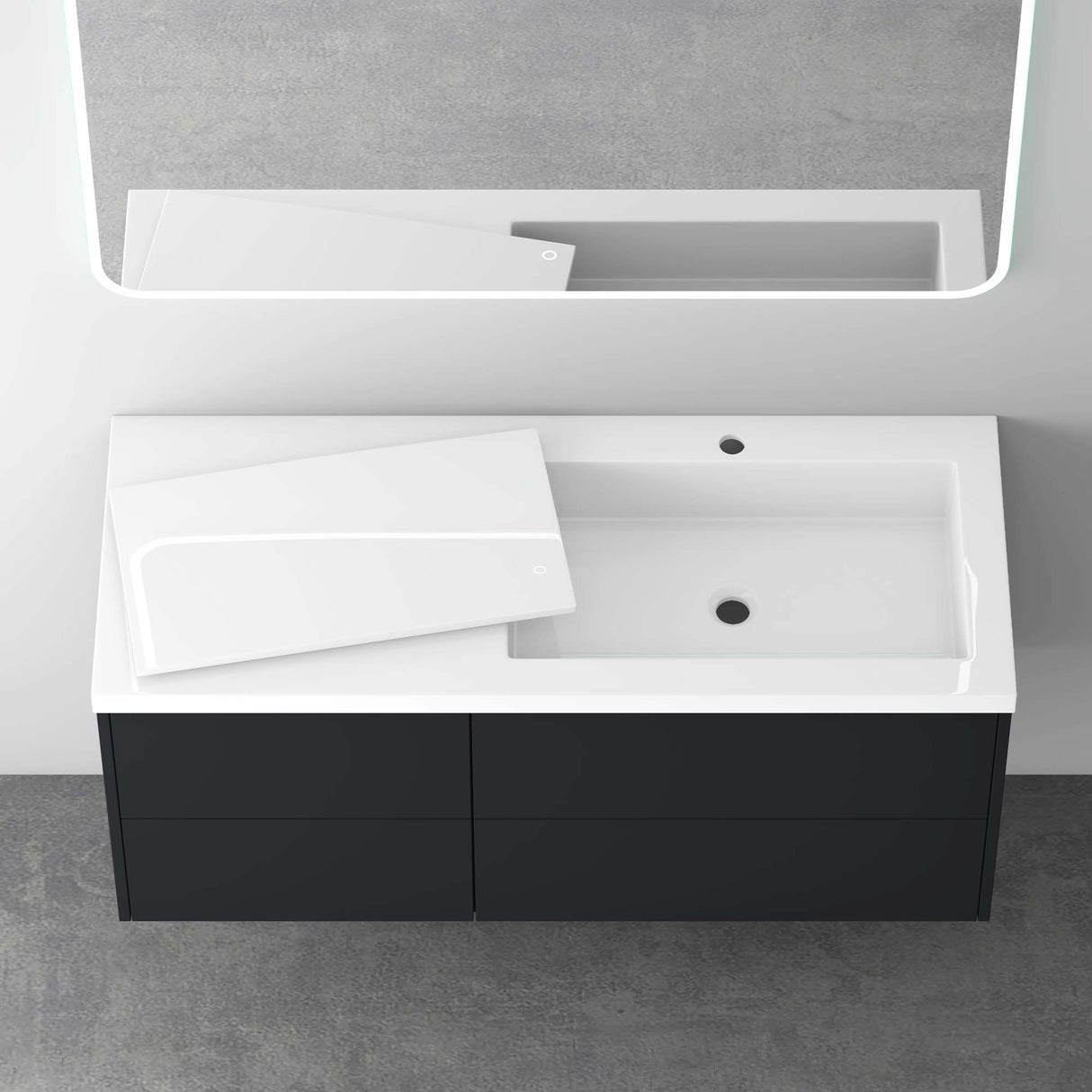 conjunto de muebles de baño glasvilla 120cm mueble de lavabo con mueble inferior Soft-Close 4 cajones muebles de baño Moment