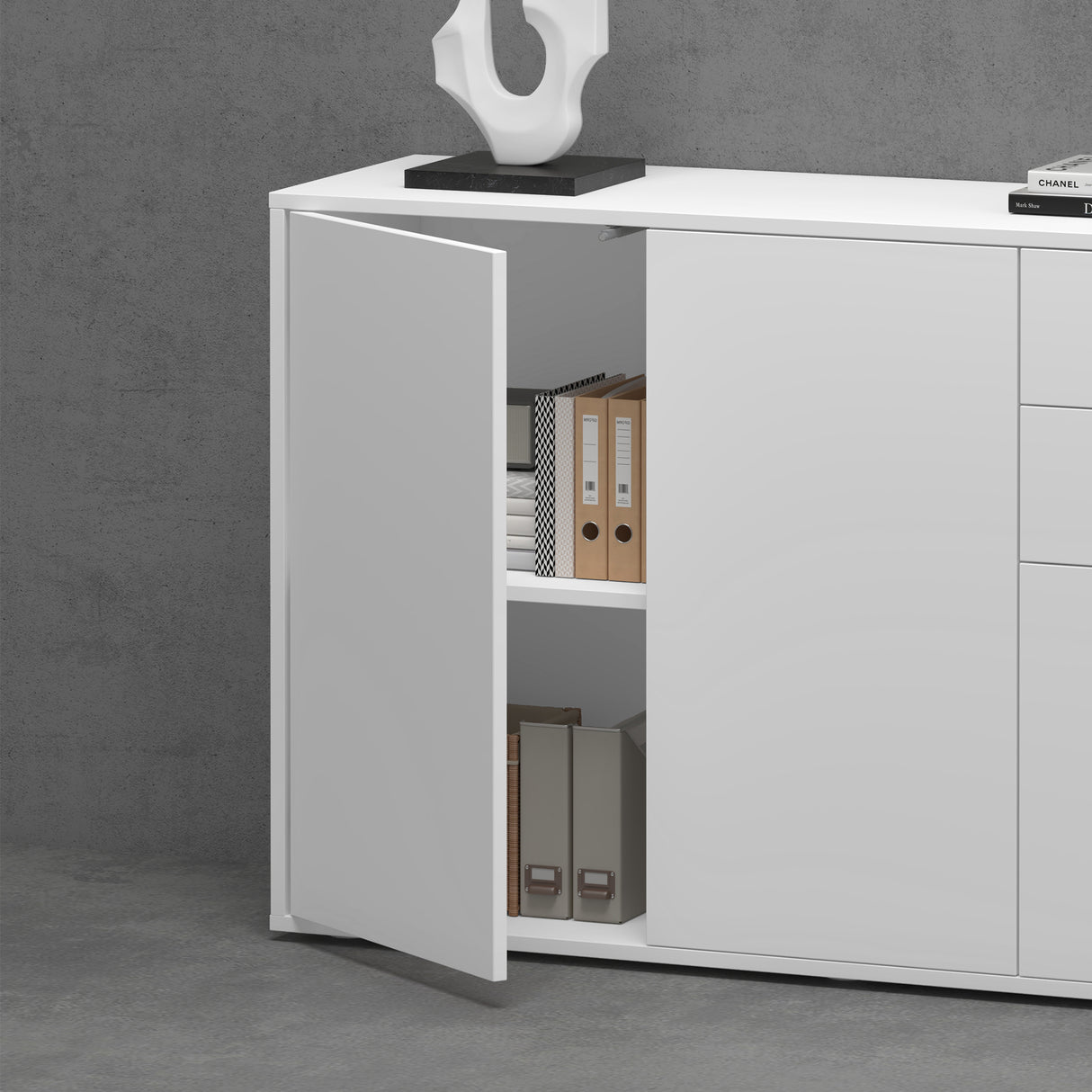 glasvilla Schuhschrank Kommode Aufbewahrungsschrank mit 2 Schränken und 2 Schubladen Sideboard Mehrzweckschrank Schrank05