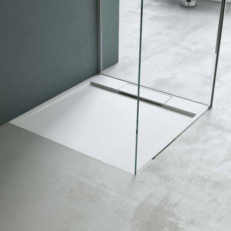 glasvilla Duschwanne Duschtasse aus Mineralguss Quadratisch Mineralgusswanne Geoma04