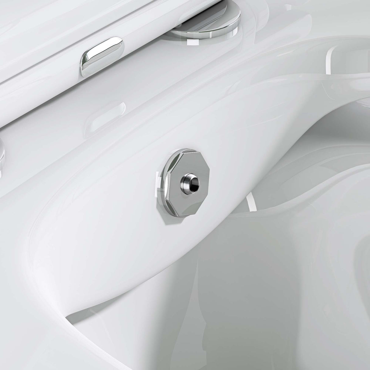 glasvilla Hänge WC Toilette Wand-WC Spülrandlos Weiß aus Keramik Wandmontage mit Absenkautomatik Aachen601