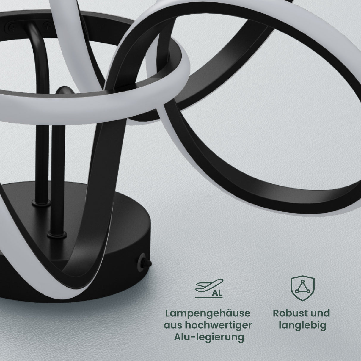 glasvilla Plafoniera LED Soffitto 65W 3740LM, Illuminazione a Soffitto Moderna 3000K - 6400K per Camera da Letto Sala Cucina Bagno Corridoio, Nero