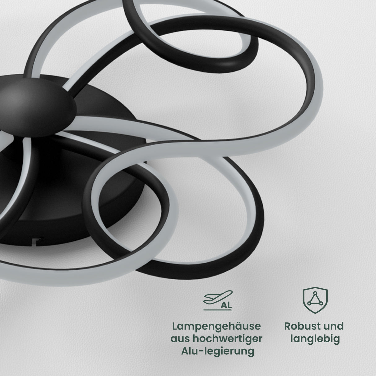 glasvilla Plafoniera LED Soffitto 112W 4960LM, Lampadario LED Soffitto 3000K - 6400K Illuminazione a Soffitto Moderna per Camera da Letto Sala Cucina Bagno Corridoio, Nero, Alivetta25036