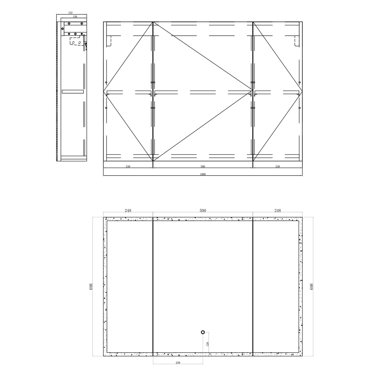 glasvilla Spiegelschrank Bad mit LED Beleuchtung Badezimmerschrank Hängeschrank Badezimmerspiegel Spiegelschrank-04