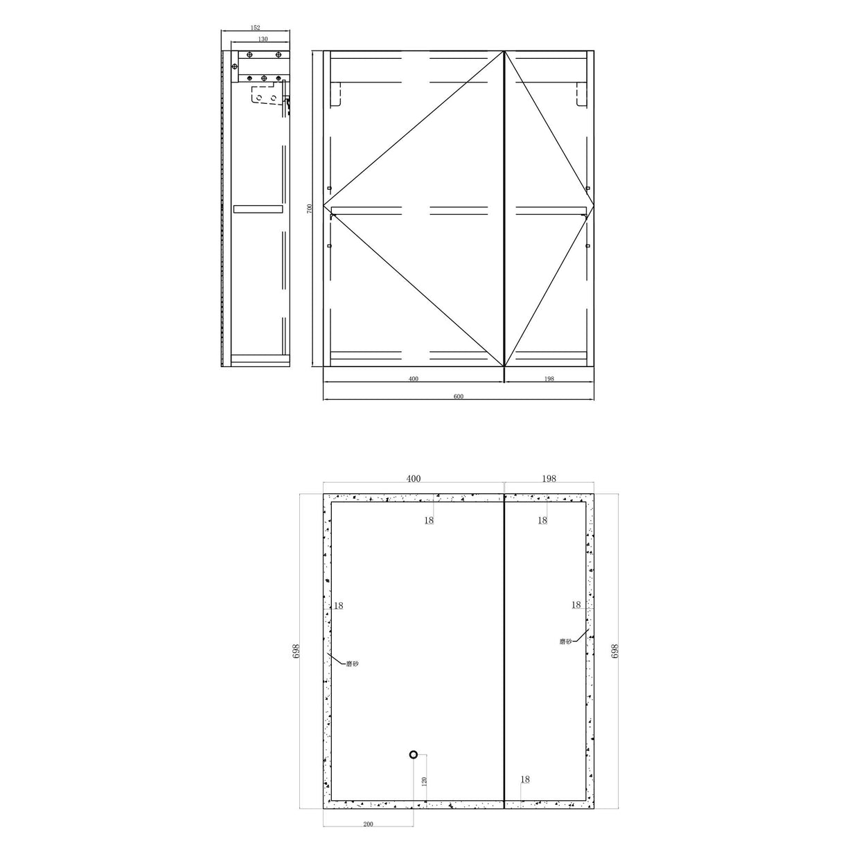 glasvilla Spiegelschrank Bad mit LED Beleuchtung Badezimmerschrank Hängeschrank Badezimmerspiegel Spiegelschrank-04