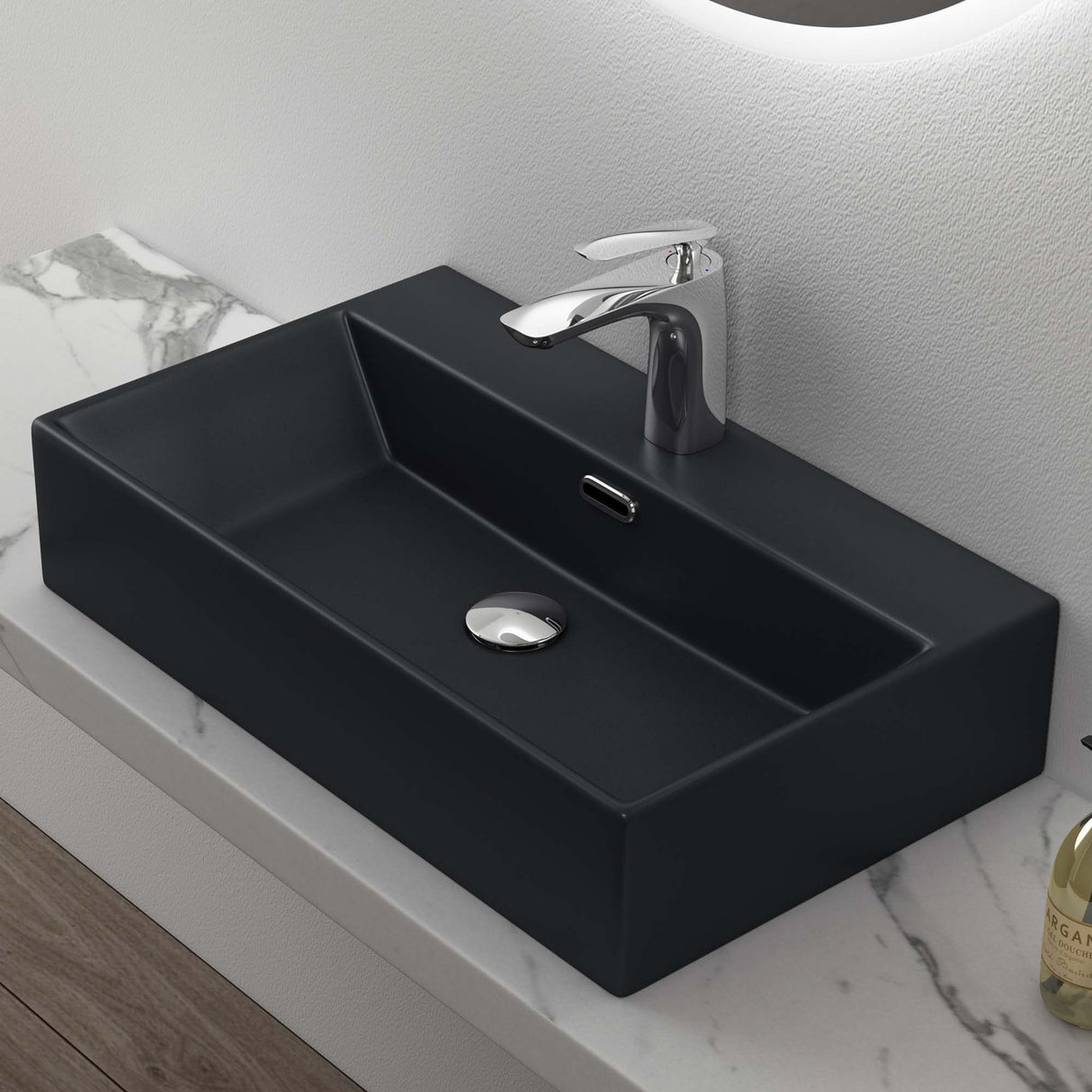 glasvilla Waschbecken keramik Aufsatzwaschbecken Hängewaschbecken Waschtisch mit Nano-Bechichtung Brüssel206