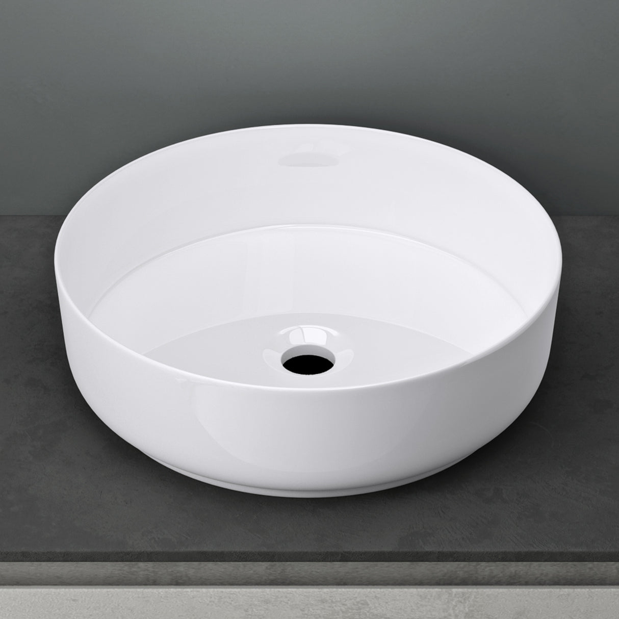 glasvilla Waschbecken Aufsatzwaschbecken Waschschale Rund Waschbecken aus Keramik mit Nano-Beschichtung Brüssel203