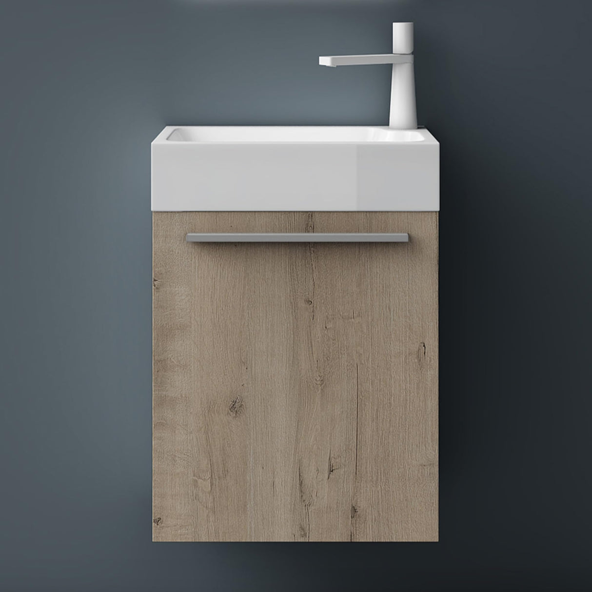 set de muebles de baño glasvilla pequeño mueble de lavabo 46 cm mueble con lavabo blanco de mineral para baño de invitados Pisa