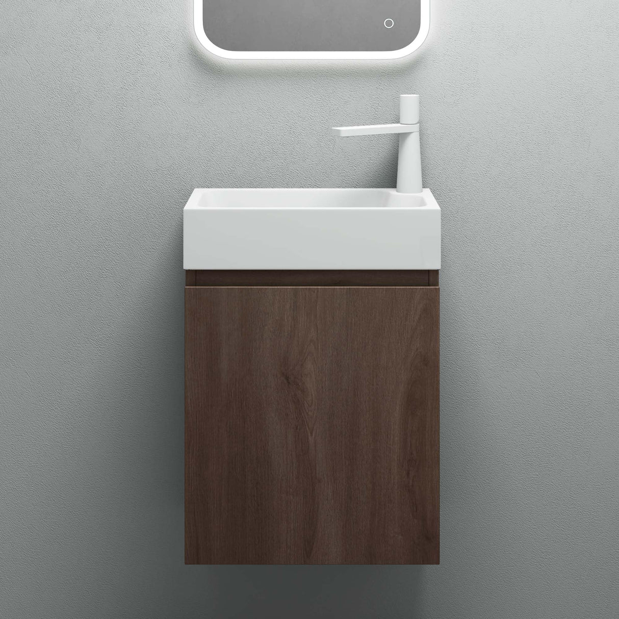 conjunto de muebles de baño glasvilla compuesto por lavabo blanco y mueble de lavabo BTH: 46x26x63cm Pisa02