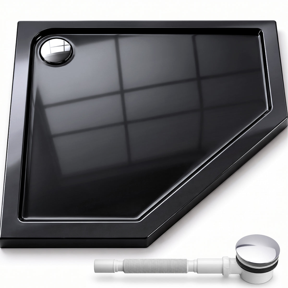 Receveur de douche Glasvilla en acrylique sanitaire, pentagonal Faro5