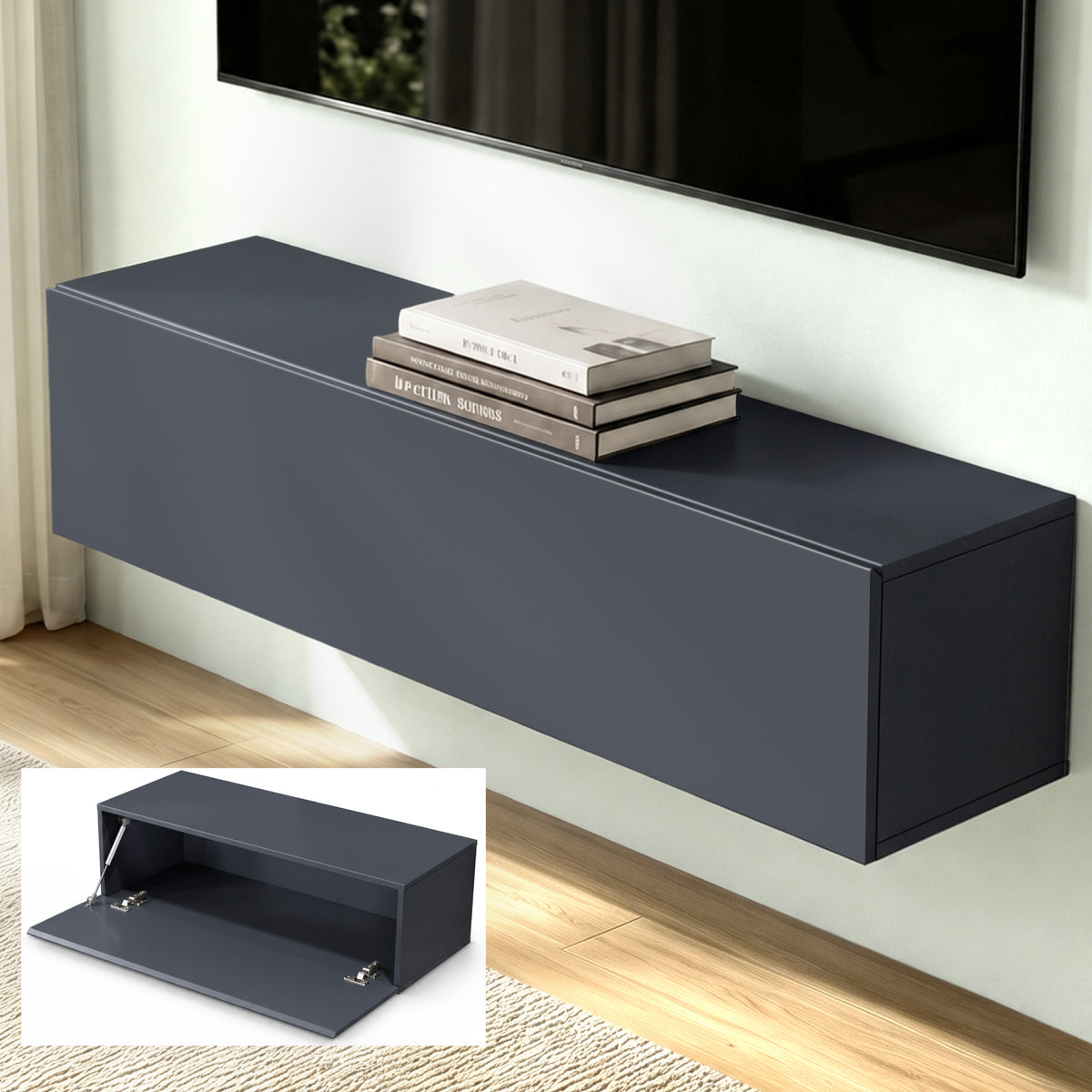 glasvilla Mobile TV per Televisore Armadietto per TV Basso Soft-close per Soggiorno, Sala da Pranzo, Camera da Letto Fernsehschrank02