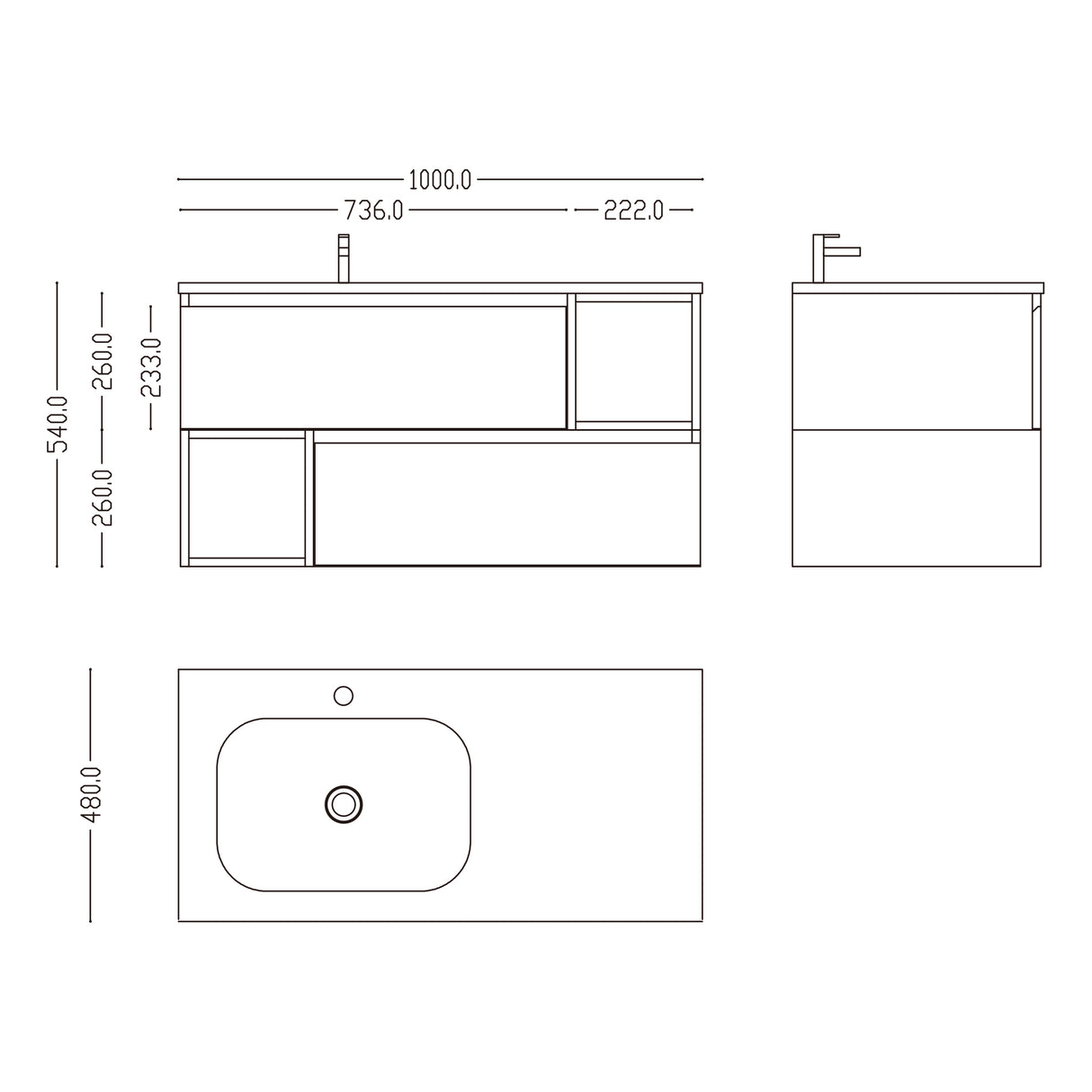 muebles de baño glasvilla armario de baño con espejo mueble de lavabo mineral de resina Gemini