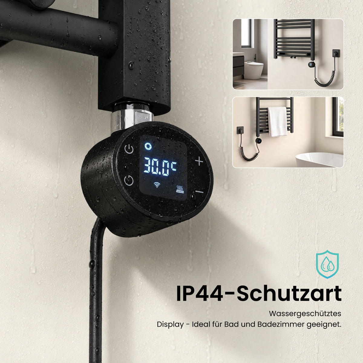glasvilla Smart WiFi Heizstab für Badheizkörper, Heizelement Elektrischer Heizstab mit App-Steuerung, Thermostat & Timer-Funktion, Heizpatrone für Handtuchheizkörper Heizstab-03