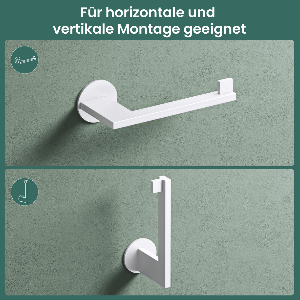 glasvilla Porta Carta Igienica in Acciaio Inossidabile 304, Portarotolo Carta Igienica Moderna per Bagno e Toilette, Lino-02+03+04