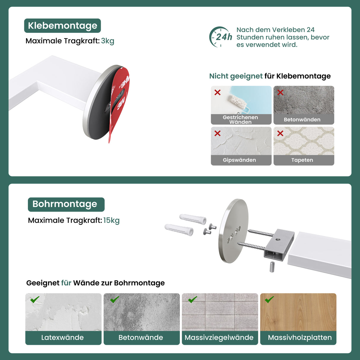 glasvilla Porta Carta Igienica in Acciaio Inossidabile 304, Portarotolo Carta Igienica Moderna per Bagno e Toilette, Lino-02+03+04