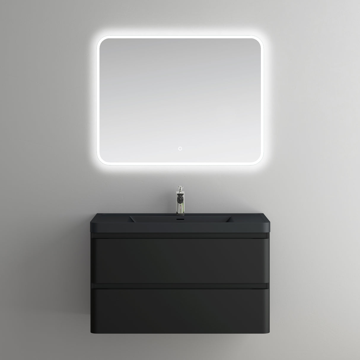 glasvilla Badmöbel-Set Waschbeckenunterschrank mit Softclose Schubladen inkl. Mineralguss Waschbecken Lucca