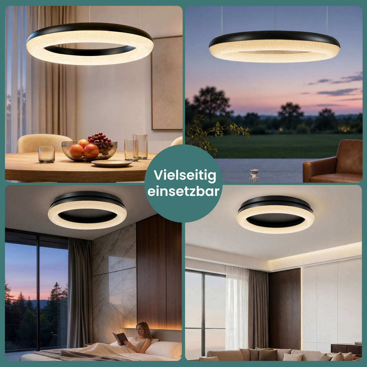 glasvilla Suspension de table à manger, Lampe suspendue LED moderne, intensité réglable en continu 3000K–6000K, lampe de table à manger design réglable en hauteur avec télécommande et interrupteur mural, Luvina03
