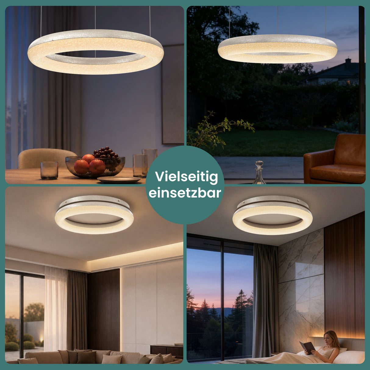 glasvilla Suspension de table à manger, Lampe suspendue LED moderne, intensité réglable en continu 3000K–6000K, lampe de table à manger design réglable en hauteur avec télécommande et interrupteur mural, Luvina03