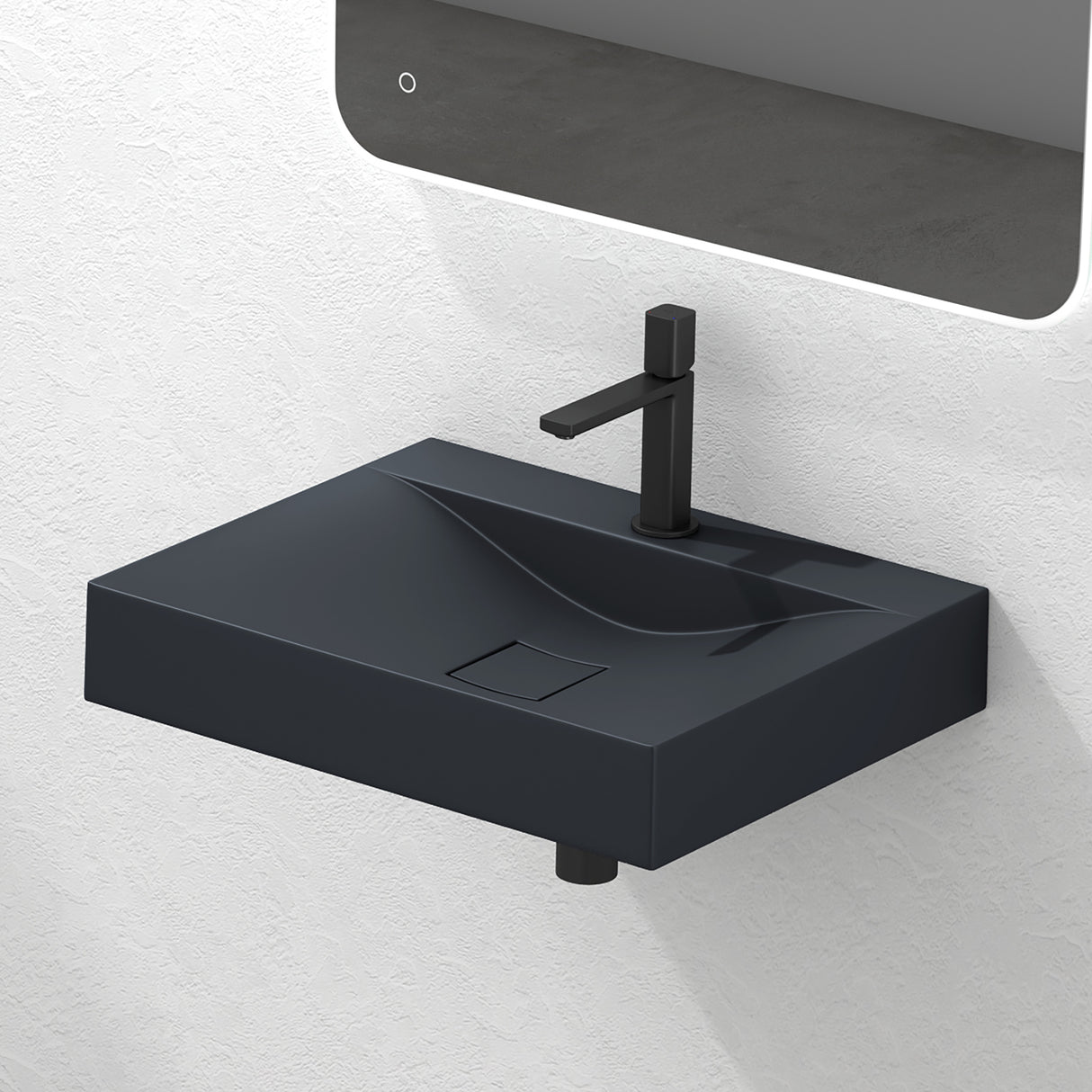 glasvilla Waschbecken Hängewaschtisch Aufsatzwaschschale aus Mineralguss Col810