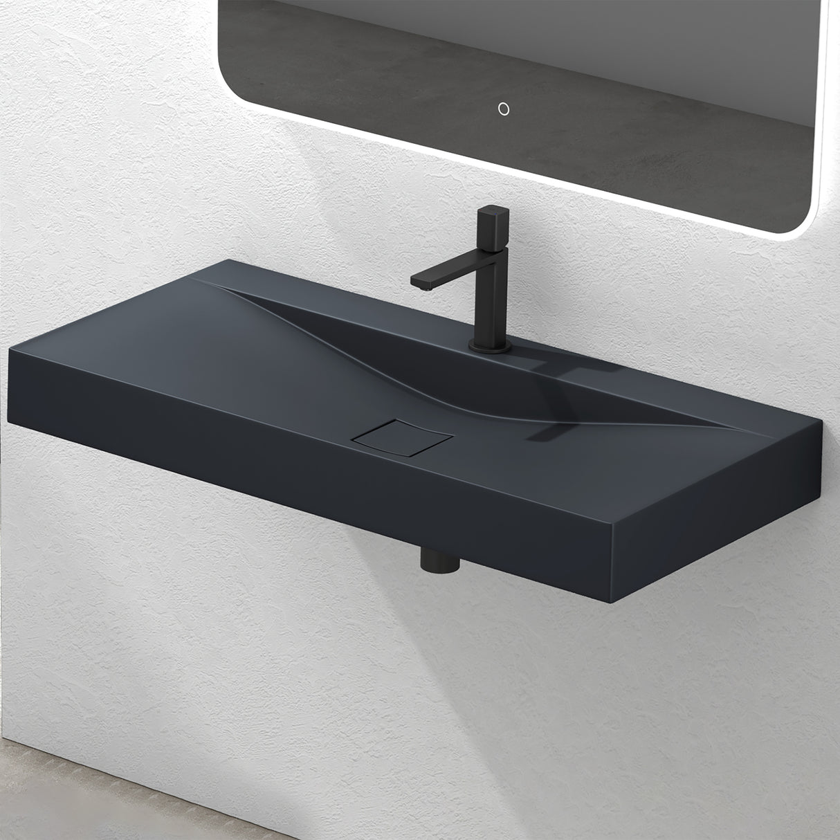 glasvilla Waschbecken Hängewaschtisch Aufsatzwaschschale aus Mineralguss Col810