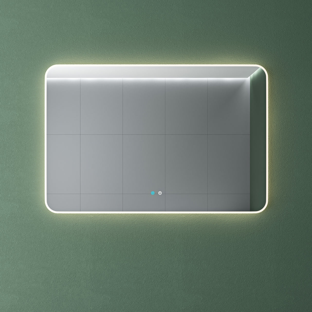 glasvilla Miroir Mural de Salle de Bain Miroir de Salle de Bain LED avec Interrupteur Tactile Antibuée Couche Antibuée