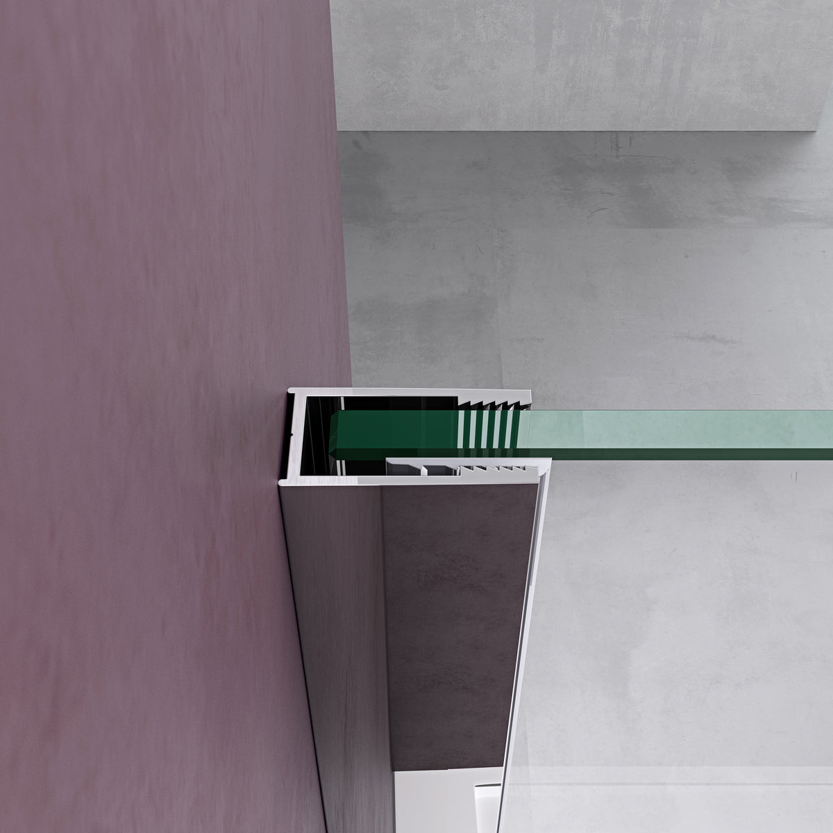 glasvilla Walk-In Duschwand für Dusche Duschabtrennung 8mm Klarglas ESG-Sicherheitsglas mit Nano Rechteckiger Stabilisator Bremen01K-Plus