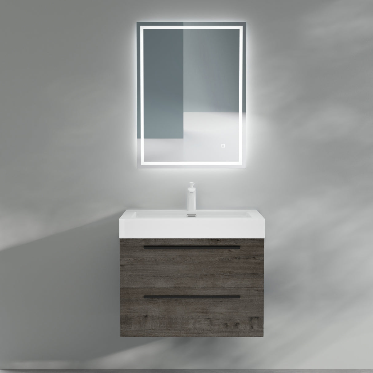 glasvilla Badmöbel-Set Waschbeckenunterschrank Waschtisch mit Unterschrank inkl. Mineralguss-Waschbecken Quadratto