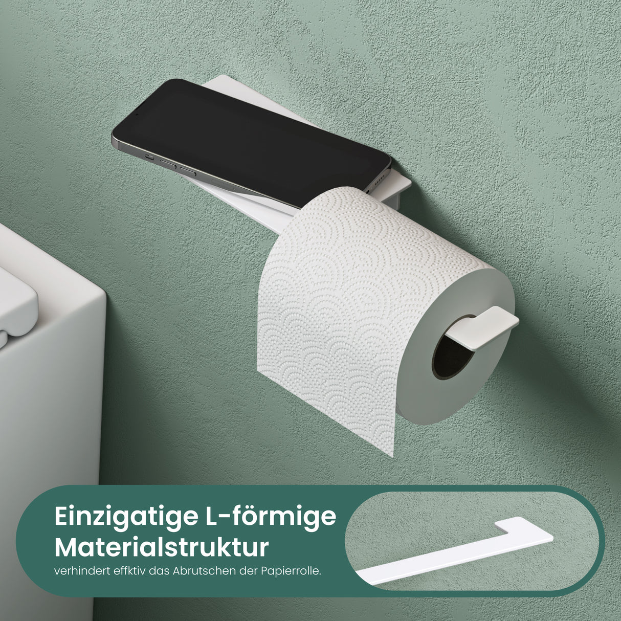 Glasvilla Design Portarrollos de Acero Inoxidable Lino-01 – Minimalismo Elegante para Baños Modernos