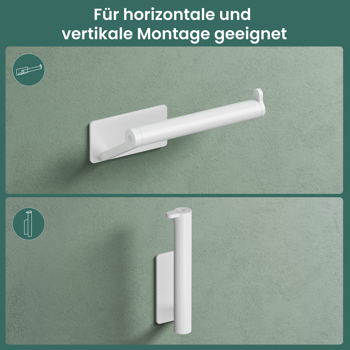 Glasvilla Design Portarrollos de Acero Inoxidable Lino-02/03/04 – Instalación Horizontal o Vertical