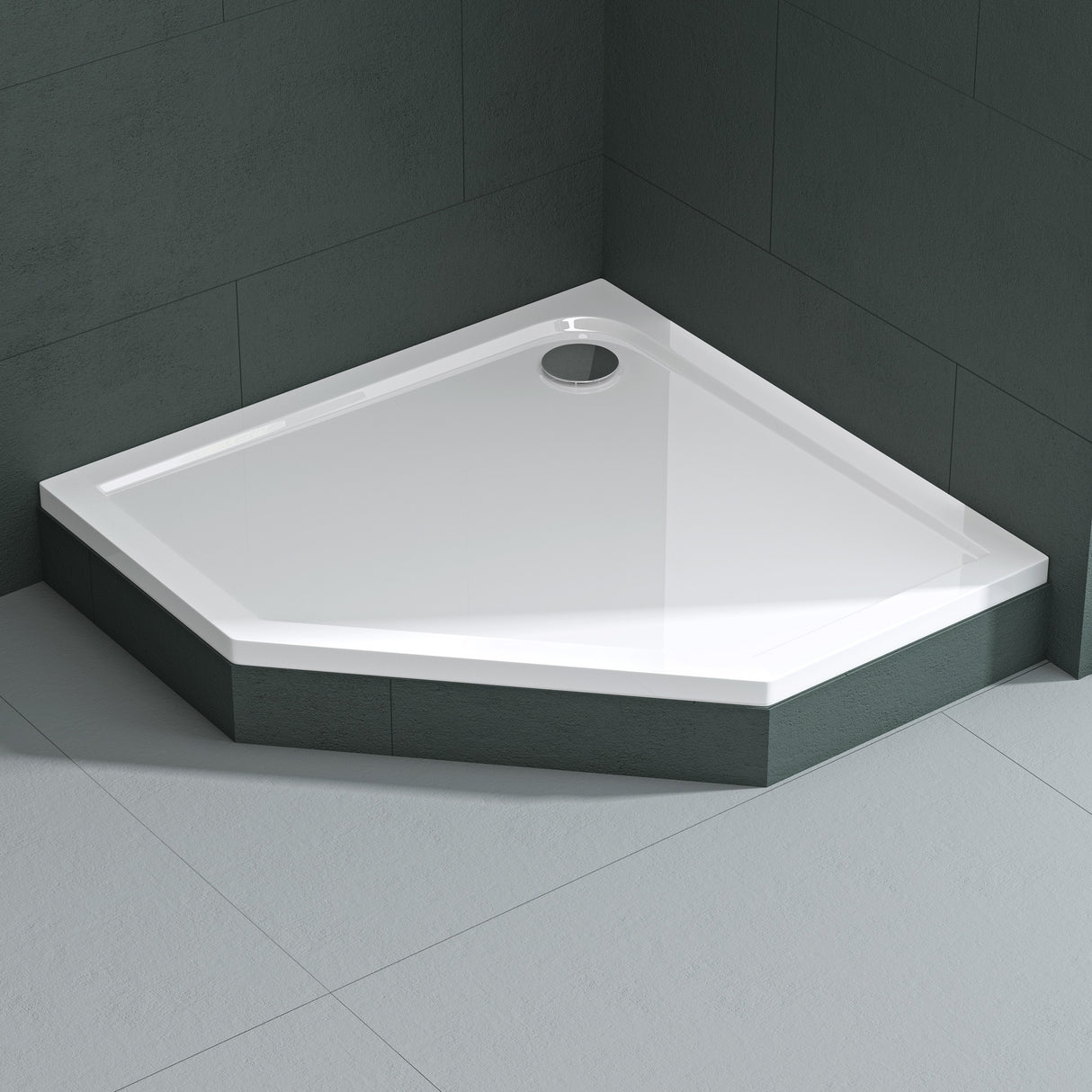 glasvilla Duschwanne Duschtasse de acrílico sanitario Pentagonal Faro5