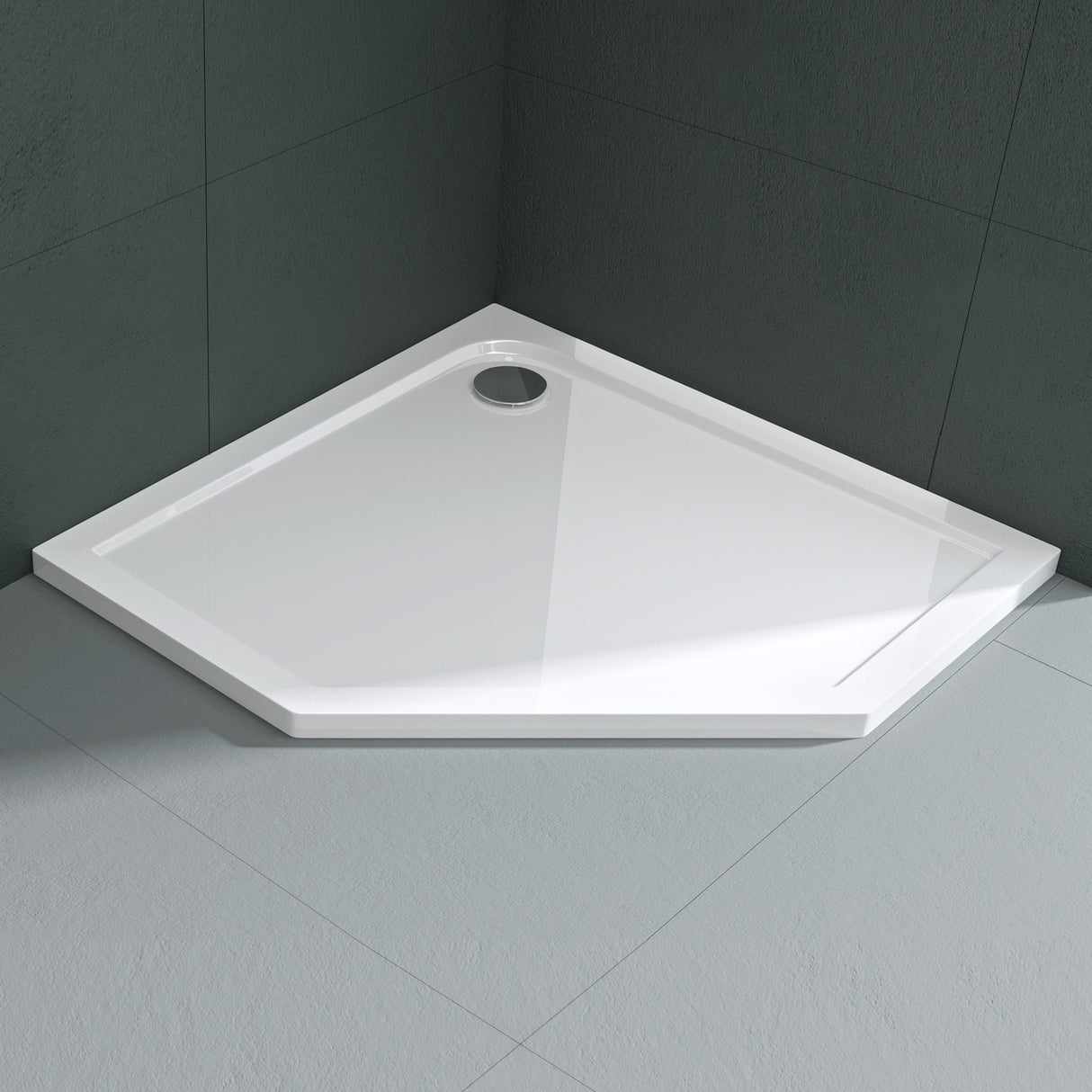 glasvilla Duschwanne Duschtasse de acrílico sanitario Pentagonal Faro5