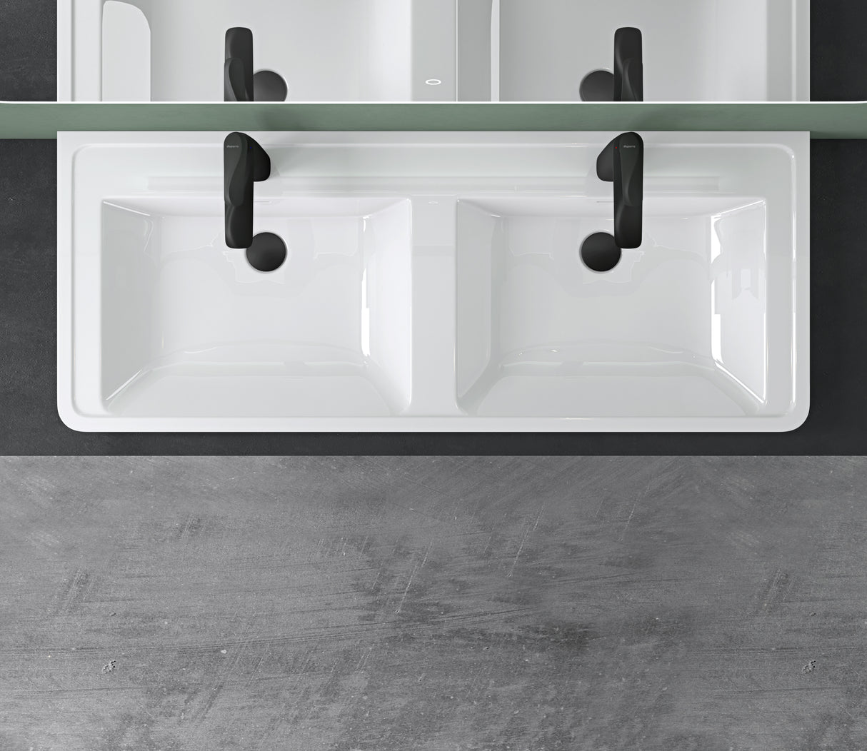 glasvilla Waschbecken Einbauwaschbecken Rechteckige Waschschale aus Mineralguss mit Überlauf Col8