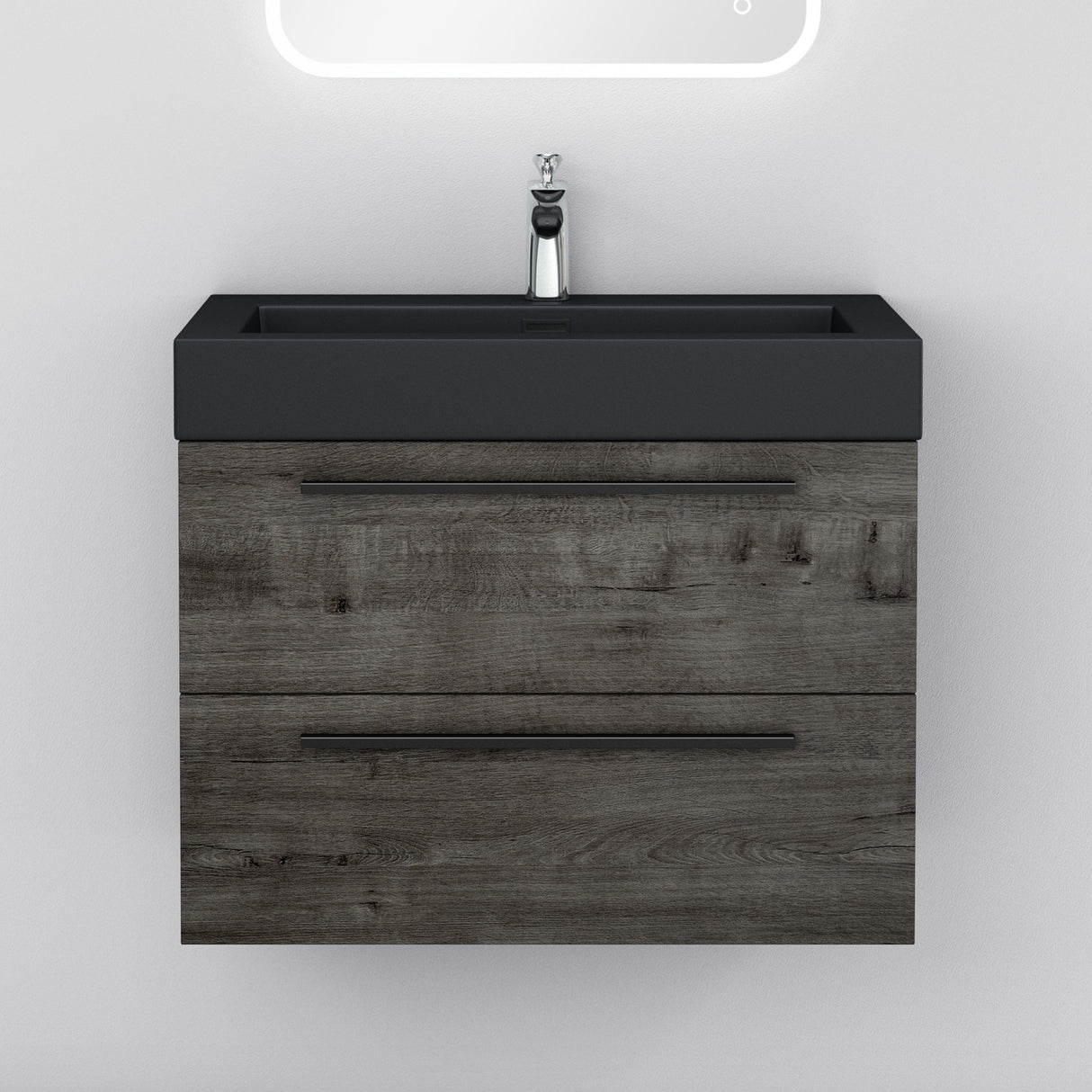glasvilla Badmöbel-Set Waschbeckenunterschrank Waschtisch mit Unterschrank inkl. Mineralguss-Waschbecken in Anthrazit Quadratto