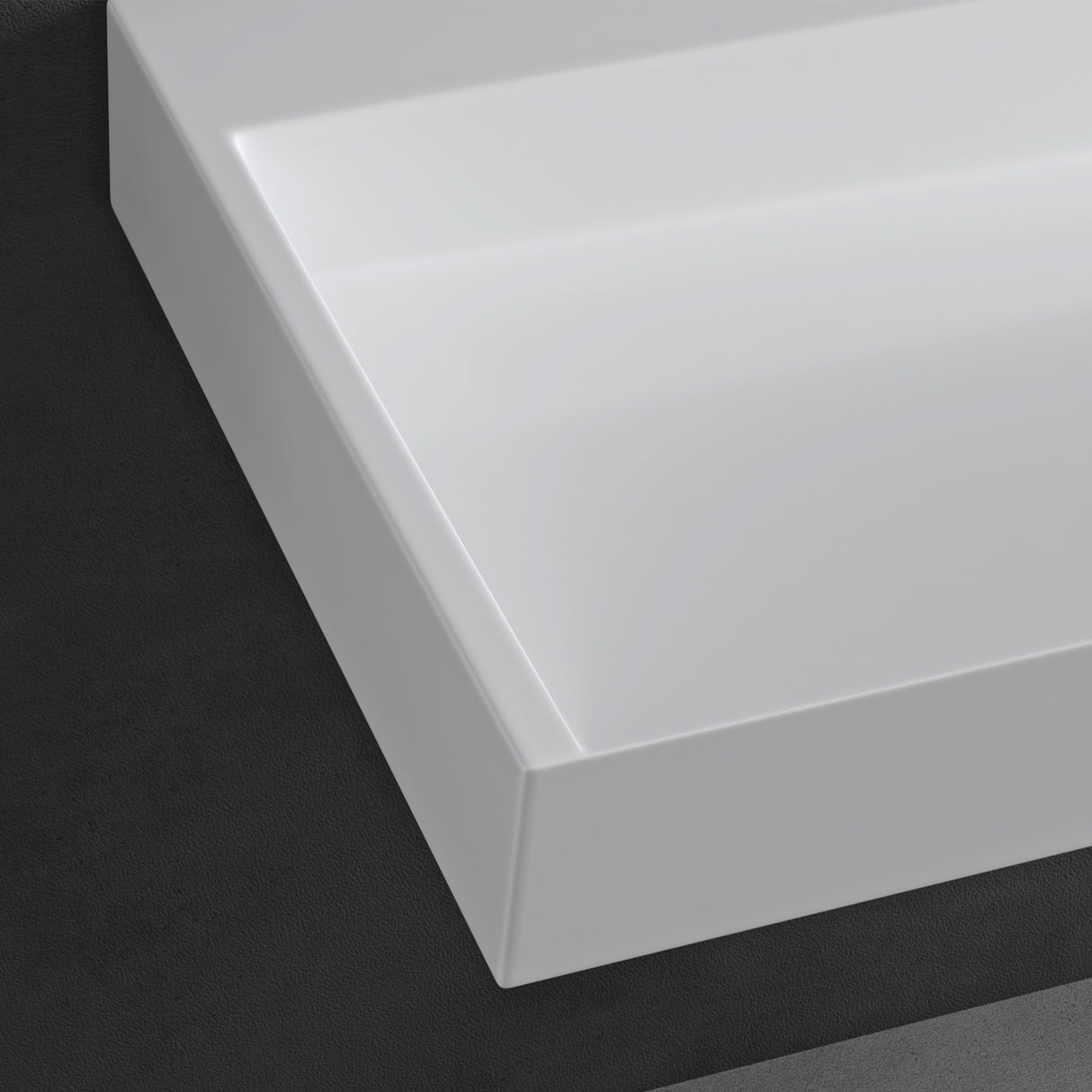 lavabo Glasvilla, lavabo à poser, lavabo suspendu, meuble vasque suspendu avec bonde, en fonte minérale, zone de vasque rectangulaire col19