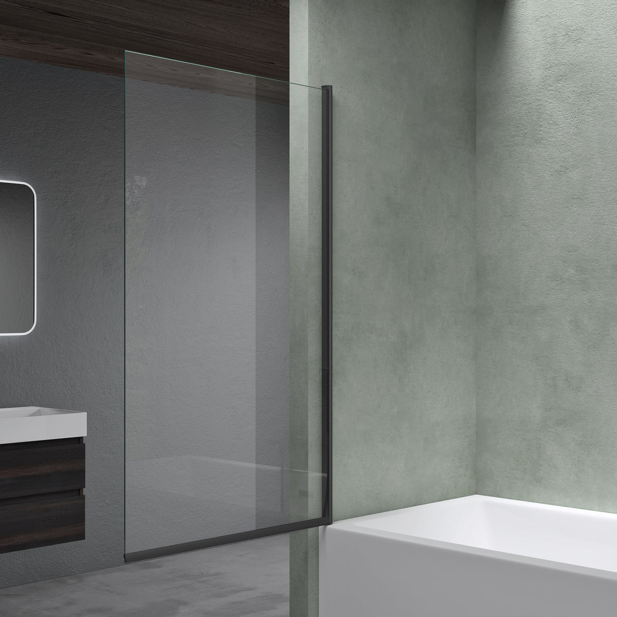 glasvilla Duschwand para bañera Bañerawand vidrio de seguridad con sellado NANO mampara de bañera accesorio de bañera 80x140cm Cortona201