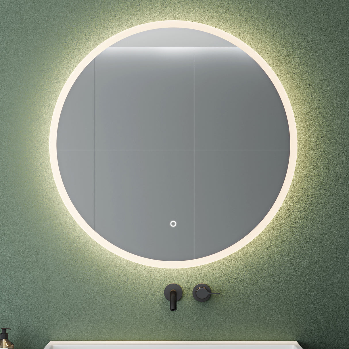 glasvilla Specchio da Bagno Appeso Specchio a LED Rotondo Specchio da Parete con Strato Anti-Appannamento e Interruttore a Sfioramento LED-Spiegel 05
