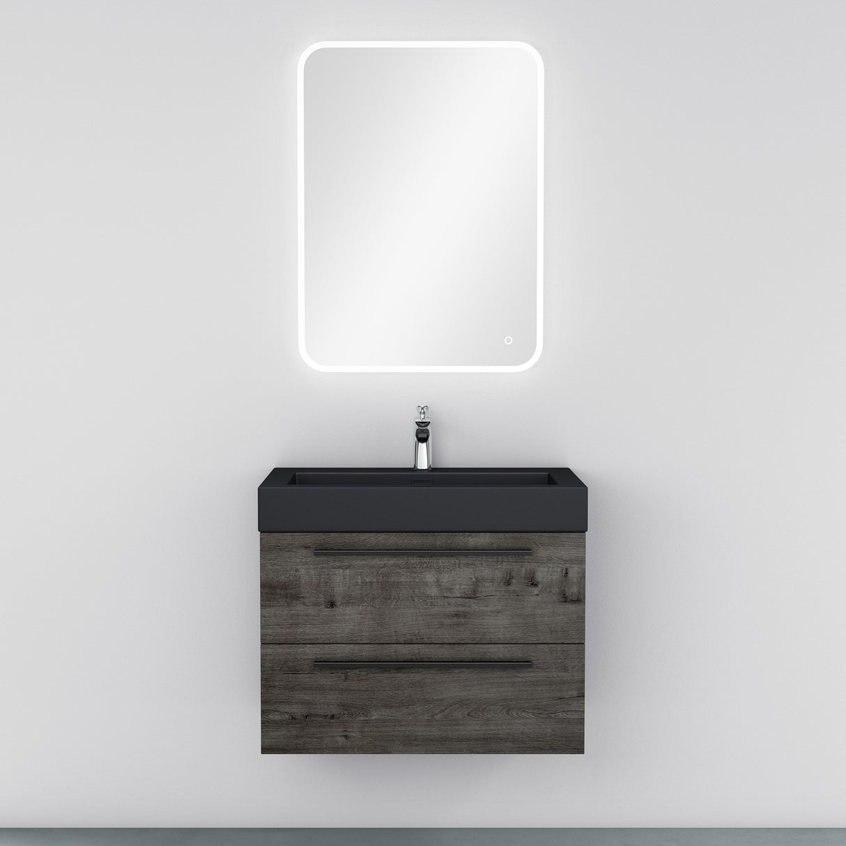 glasvilla Badmöbel-Set Waschbeckenunterschrank Waschtisch mit Unterschrank inkl. Mineralguss-Waschbecken in Anthrazit Quadratto