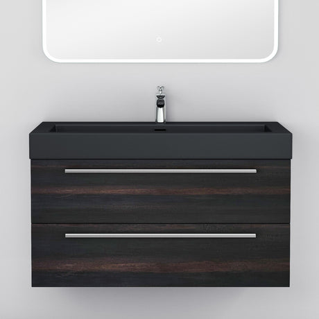 glasvilla Badmöbel-Set Waschbeckenunterschrank Waschtisch mit Unterschrank inkl. Mineralguss-Waschbecken in Anthrazit Quadratto