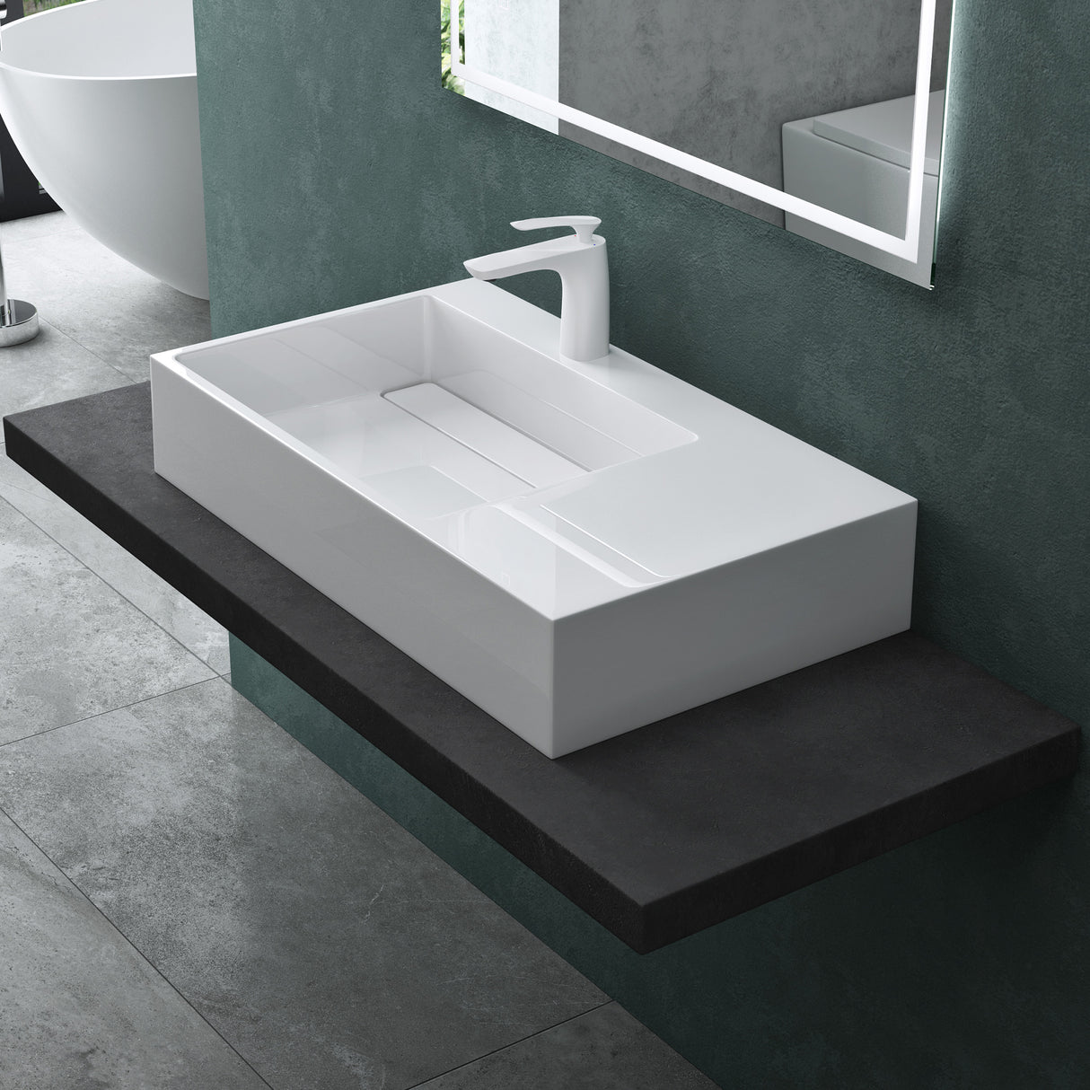 Lavabo Glasvilla Col12 – Mineralguss, diseño moderno y libertad total de instalación