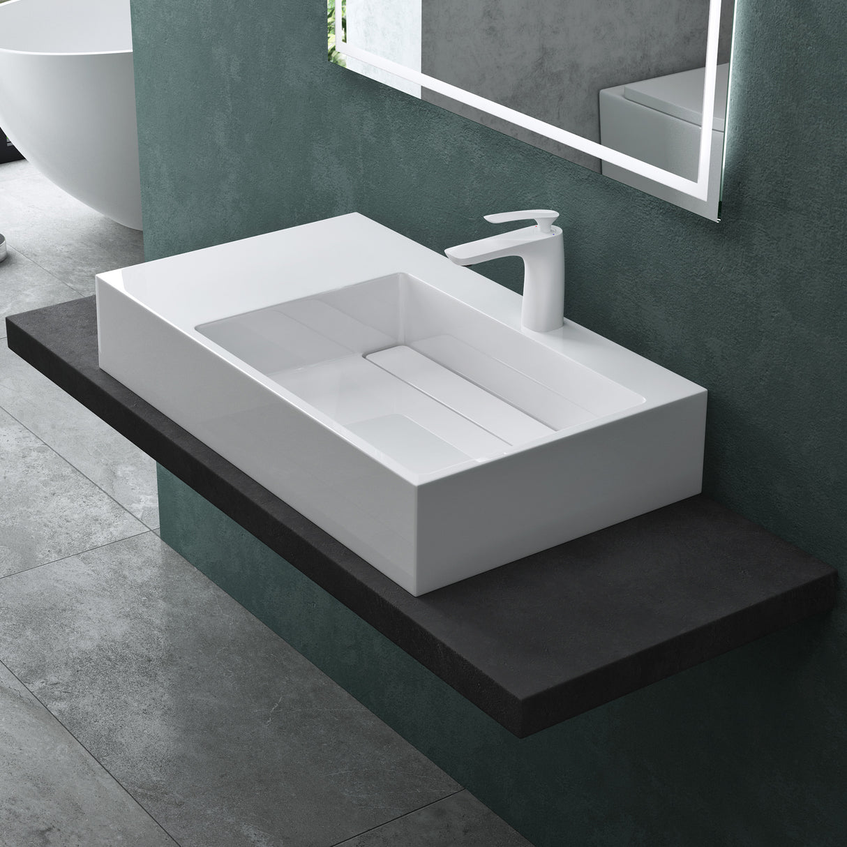 Lavabo Glasvilla Col12 – Mineralguss, diseño moderno y libertad total de instalación