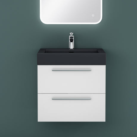 glasvilla Badmöbel-Set Waschbeckenunterschrank Waschtisch mit Unterschrank inkl. Mineralguss-Waschbecken in Anthrazit Quadratto