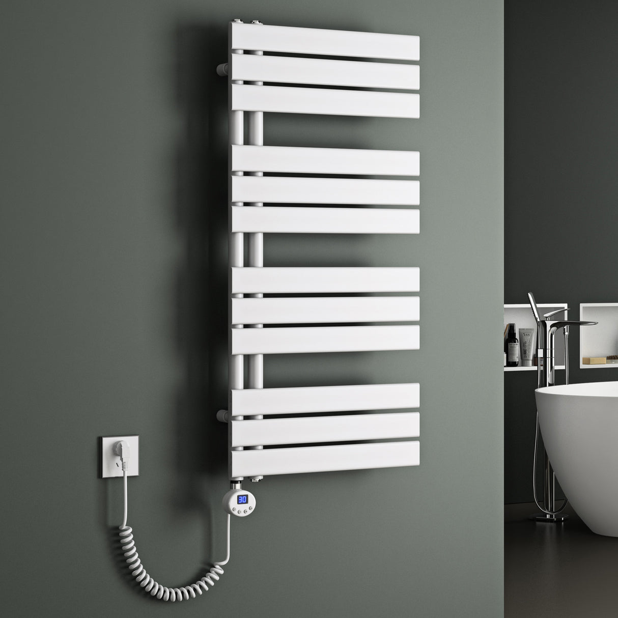 glasvilla Badheizkörper Elektrisch Seitenanschluss Handtuchheizkörper Handtuchhalter Handtuchwärmer Badheizung FN mit Heizstab 02