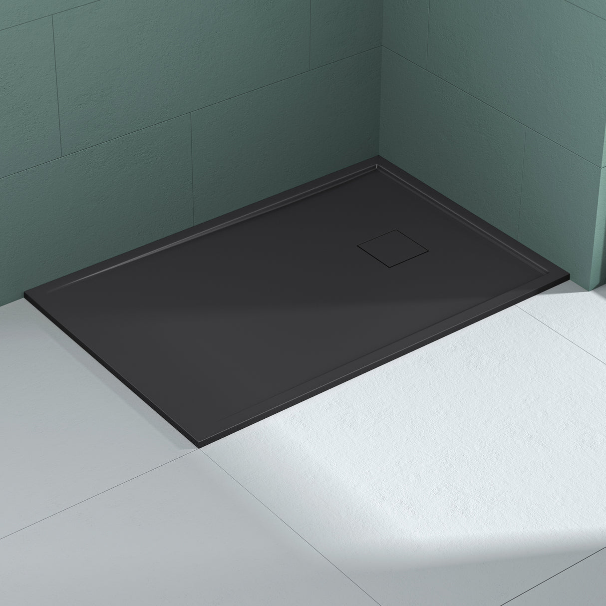 glasvilla Duschwanne aus Mineralguss Duschtasse Superflach Anti-Rutsch Geoma08