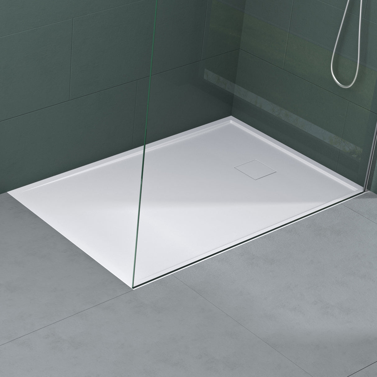 glasvilla Duschwanne aus Mineralguss Duschtasse Superflach Anti-Rutsch Geoma08