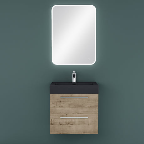 glasvilla Badmöbel-Set Waschbeckenunterschrank Waschtisch mit Unterschrank inkl. Mineralguss-Waschbecken in Anthrazit Quadratto