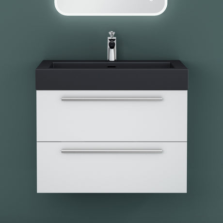 glasvilla Badmöbel-Set Waschbeckenunterschrank Waschtisch mit Unterschrank inkl. Mineralguss-Waschbecken in Anthrazit Quadratto