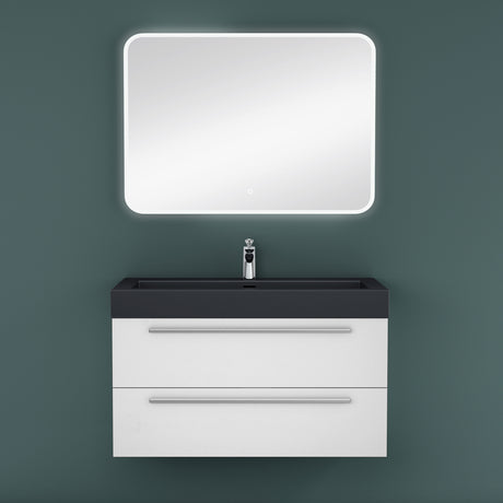 glasvilla Badmöbel-Set Waschbeckenunterschrank Waschtisch mit Unterschrank inkl. Mineralguss-Waschbecken in Anthrazit Quadratto